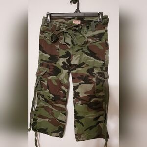 Vintage Oxygen Camouflage Cargo Pants With Tie Strings